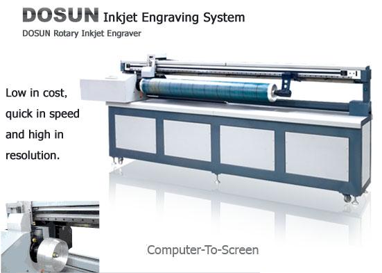 Grabador rotatorio industrial del chorro de tinta de Digitaces de la materia textil, máquina de grabado de la pantalla del chorro de tinta de la Ordenador-a-pantalla 0